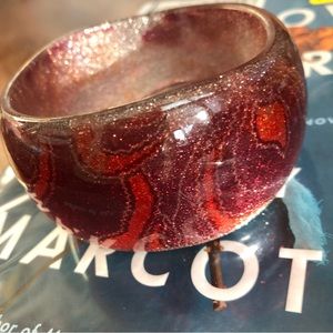 Vintage Shimmer Ombré Cuff Bangle - Acrylic Cuff Bracelet - Costume Jewelry